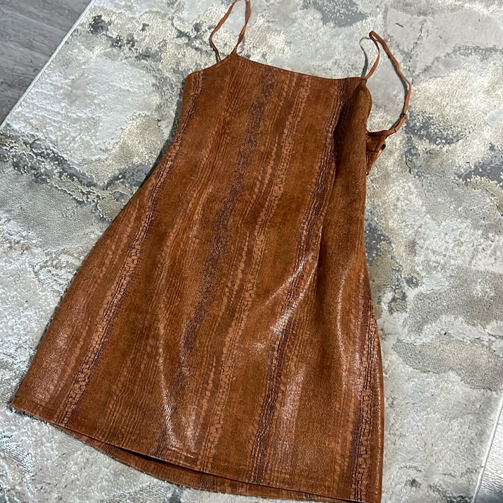 Faux leather dress